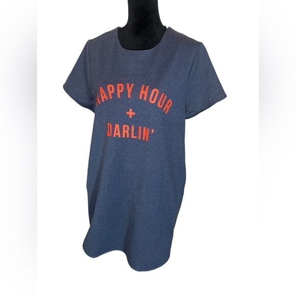 NWT DRESS FORUM HAPPY HOUR + DARLIN GRAPHIC CASUAL DRESS WOMENS SIZE LARGE - Picture 3 of 8